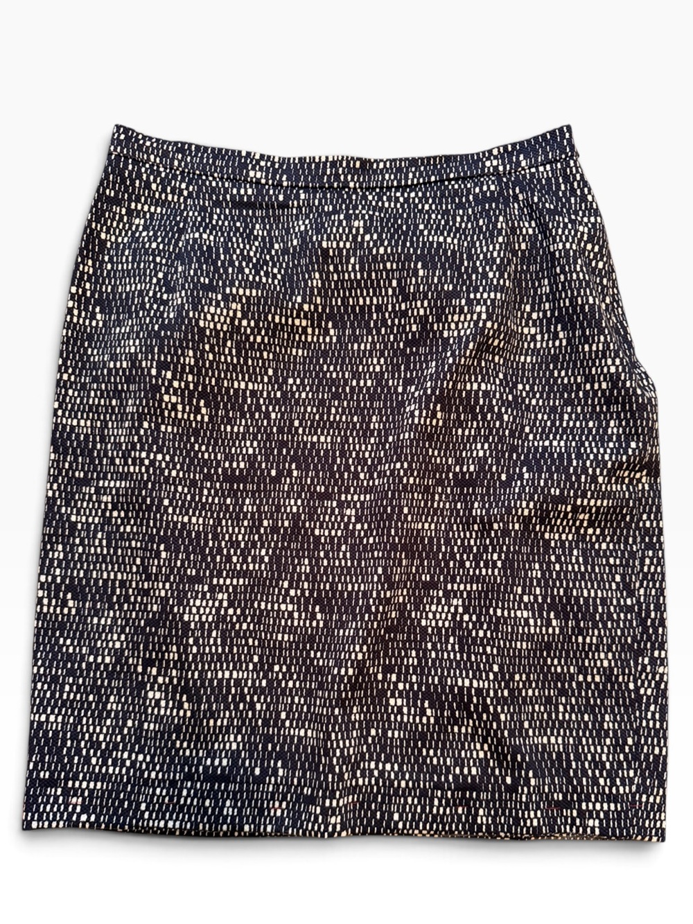 Max Mara Weekend Black/White Patterned Stretch Cotton Pencil Skirt 4